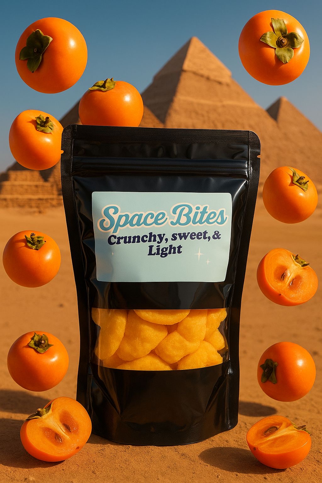 Crunchy Freeze-Dried Persimmon-Space Bites