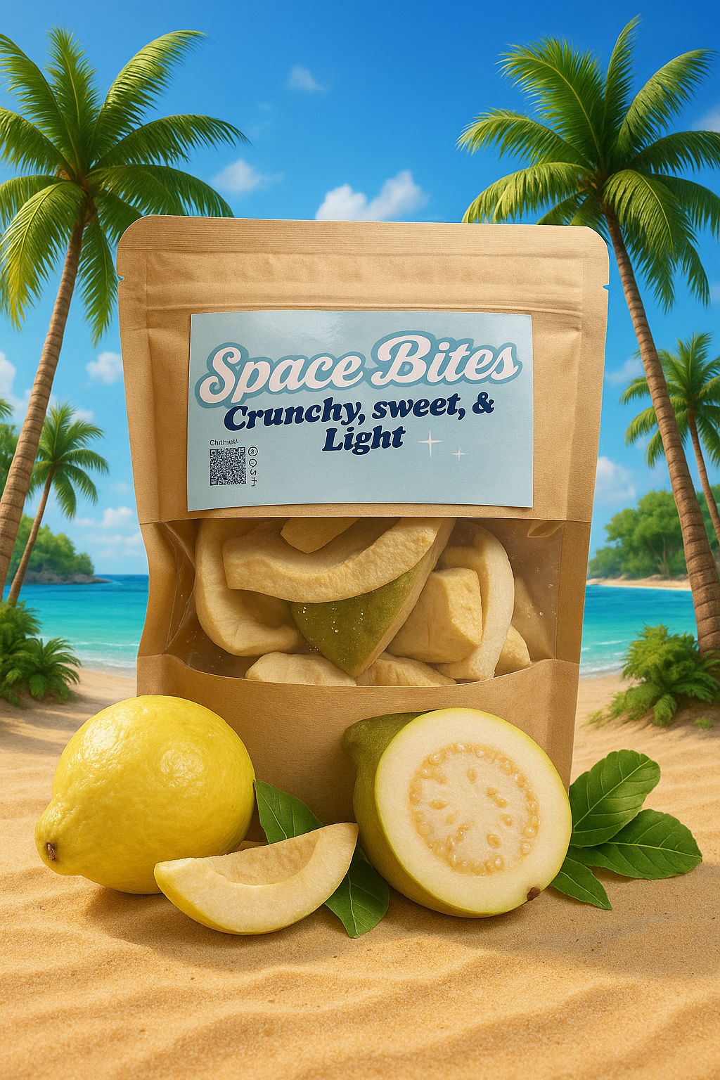 Crunchy Freeze-Dried Seedless Guava-Space Bites