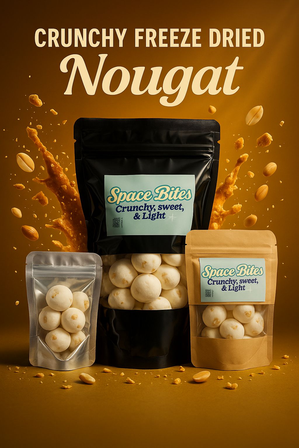 Cruchy Freeze-Dried Nougat-Space Bites