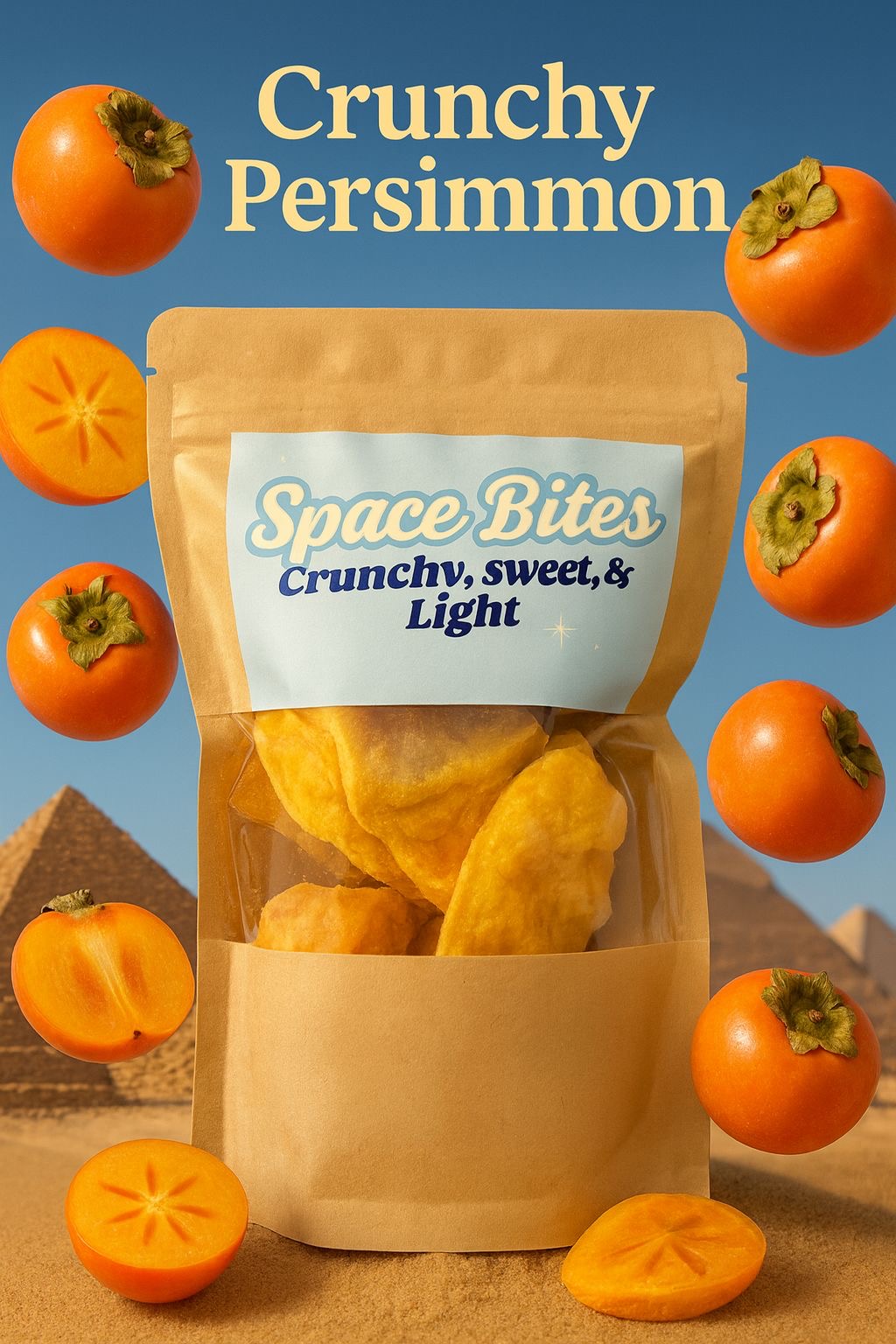 Crunchy Freeze-Dried Persimmon-Space Bites