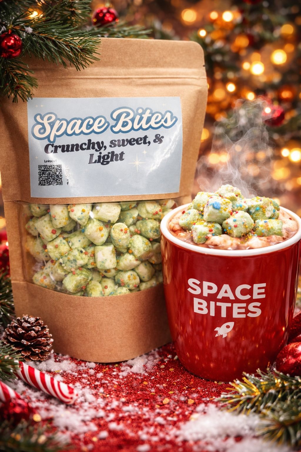 Crunchy Limited Freeze-Dried Minty Snowballs-Space Bites