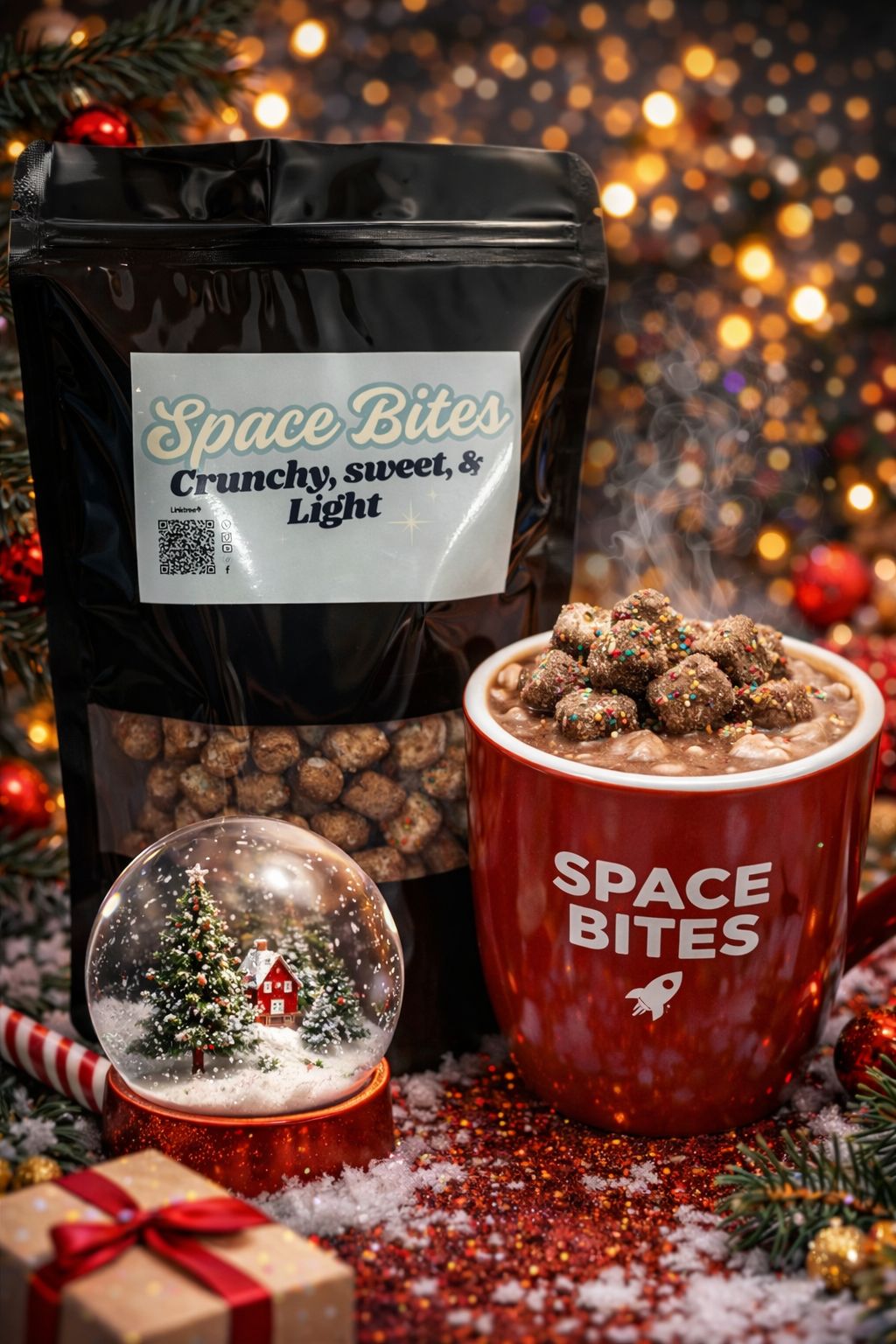 Crunchy Limited Freeze-Dried Minty Cocoa Snowballs-Space Bites