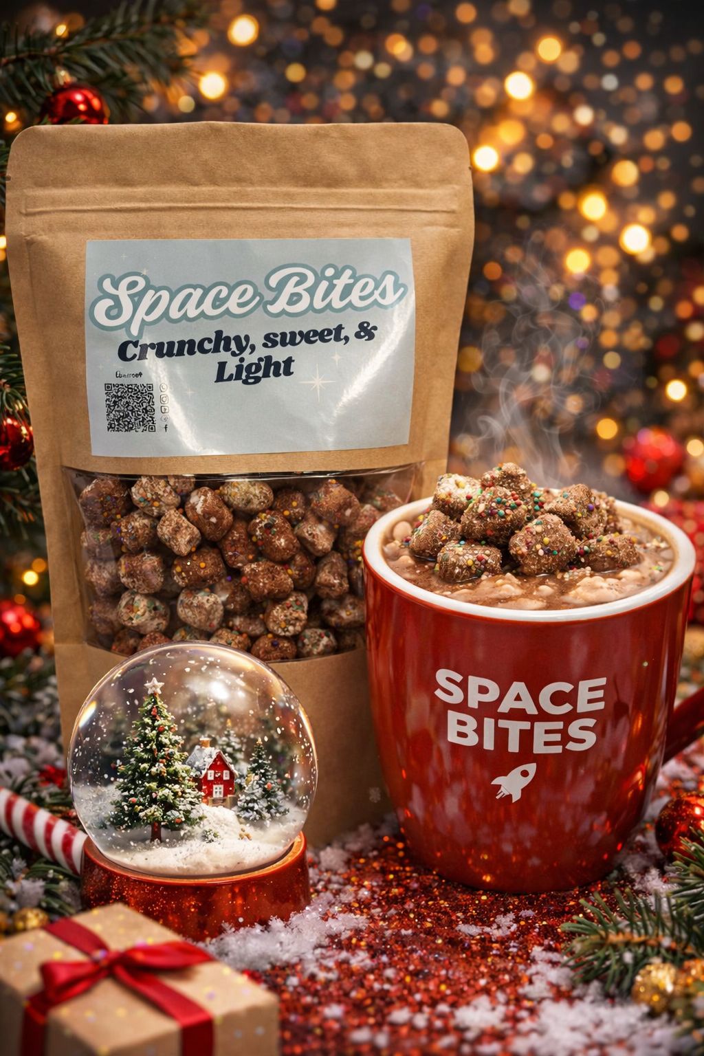 Crunchy Limited Freeze-Dried Minty Cocoa Snowballs-Space Bites