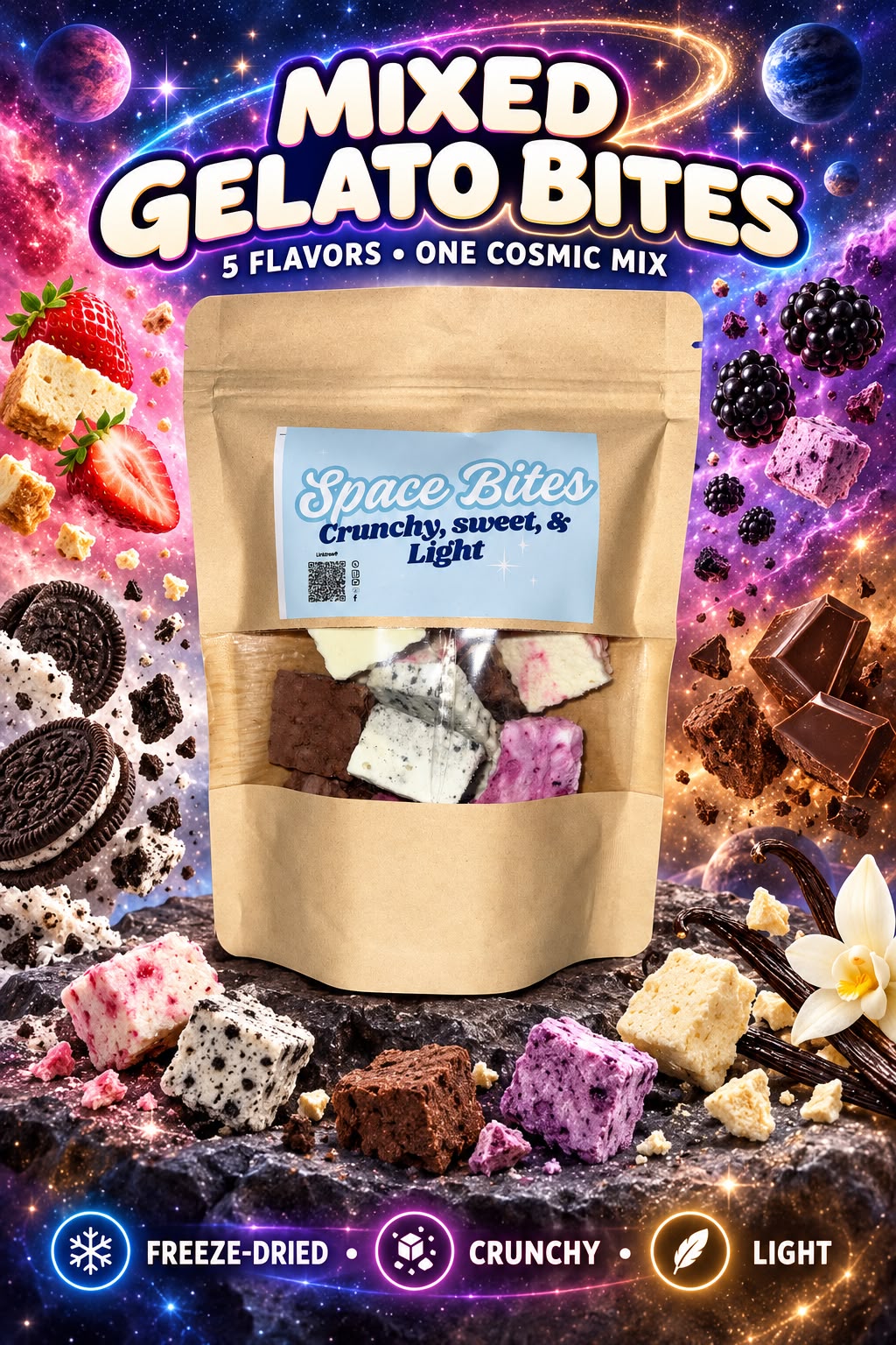 Freeze-Dried Gelato Bites - Space Bites